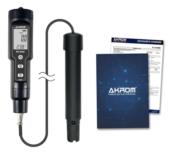 D_NQ_NP_2X_615348-MLB90543775764_082025-F Medidor de Oxigênio Dissolvido KR90 – Portátil para Piscicultura