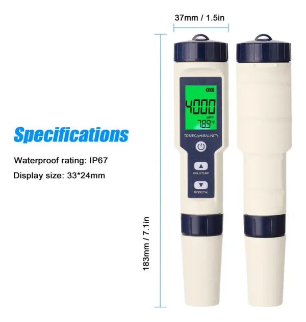 D_NQ_NP_2X_713356-MLB88087555743_072025-F 5 Em 1 Medidor Combinado do Teste – Multiparâmetro Profissional