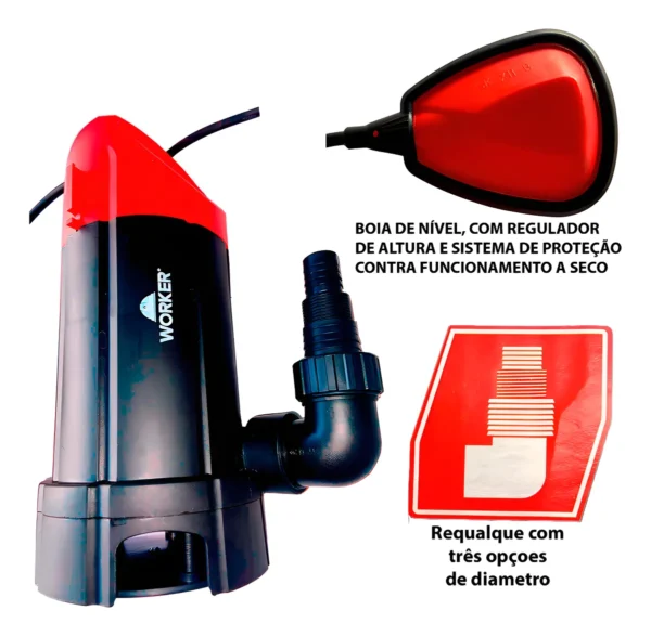 D_NQ_NP_2X_768752-MLA93954824572_102025-F Bomba Submersível Worker 1/2 HP – 370 W para Piscicultura