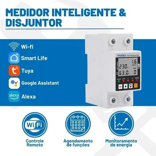 D_NQ_NP_2X_795550-MLB88414462700_072025-F-disjuntor-inteligente-wifi-63a-tuya-smart-alexa-c-medidor Disjuntor Inteligente WiFi 63 A TUYA – Monitor e Proteção Elétrica