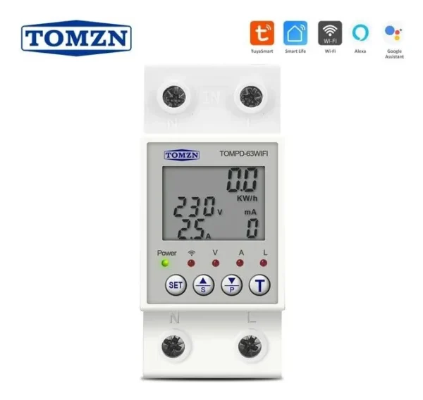 D_NQ_NP_2X_917397-MLU77965310384_082024-F Disjuntor Inteligente WiFi 63 A com Proteção contra Vazamento – Tecnologia Tuya Smart